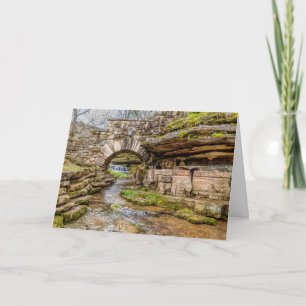Ozarks Wasserfall unter Brücke Grußkarte Karte