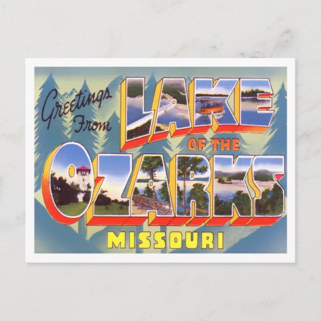 Ozarksee, Missouri - Vintage Großbuchstaben Postka Postkarte (Vorderseite)