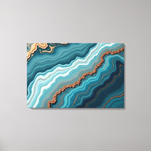 Ozean-Achat – Abstrakte Fluidkunst Leinwanddruck