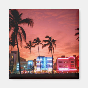 Ozean-Antrieb - Miami Beach-Skyline-Magnet Magnet