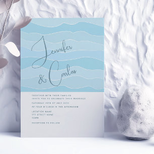 Ozean Aqua Blau Hochzeitseinladung Einladung