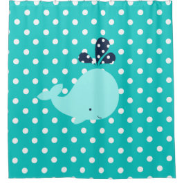 Ozean-Aqua-Wal auf Türkis-Tupfen Duschvorhang