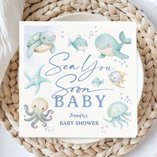 Ozean-Baby-Party Meer Sie bald Junge Papier Serviette