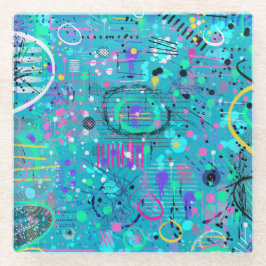 Ozean-Blasen: Maximalistische Kunst Glasuntersetzer