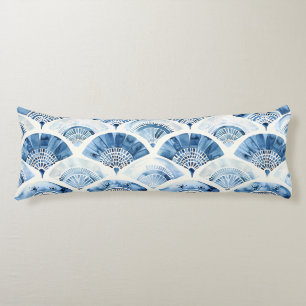 Ozean Blau Aquarell Geometrischer Gradient Art Dec Seitenschläferkissen