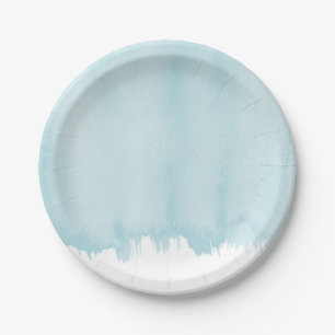 Ozean-Blau-Aquarell Pappteller