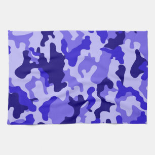 Ozean Blau Camouflage Küchenhandtuch Handtuch