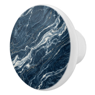 Ozean Blau Marmor Verfeinerte Moderne Ästhetik Keramikknauf