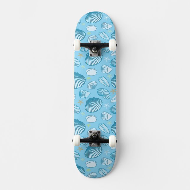 Ozean-Blau-Muster Skateboard (Vorderseite)