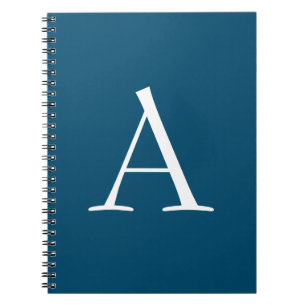 Ozean Blau Schlicht Elegant Modern Monogramm Anfan Notizblock