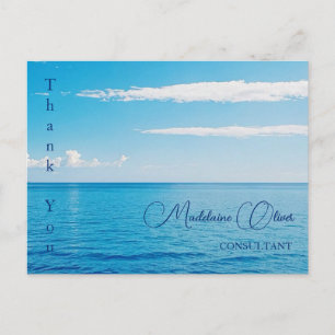 Ozean Blau Sommer Szene Danke Postkarte