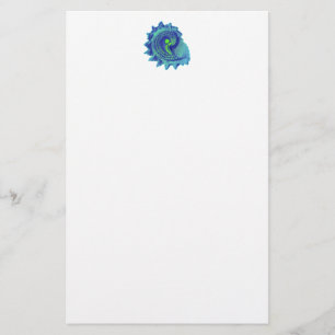 Ozean-Blau-Spirale-SeeMuschel-Briefpapier Briefpapier