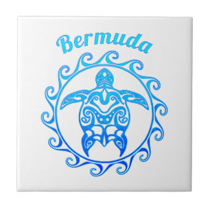 Ozean-Blau-Stammes- Schildkröte Bermuda Fliese