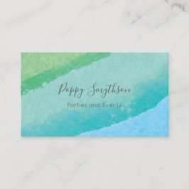 Ozean-Blau und grünes modernes Aquarell Visitenkarte