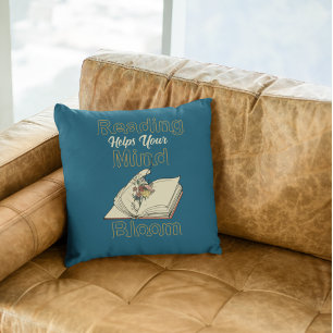 Ozean Blau Vintage-Lesebuch Wilde Blumen Kissen