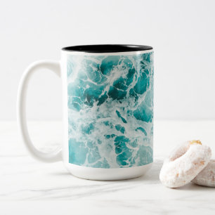 Ozean Blaue Wellen Zweifarbige Tasse
