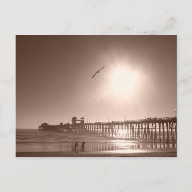 Ozean, CA Pier Postkarte (Vorderseite)
