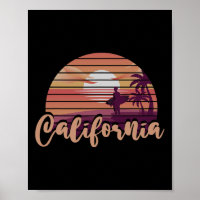 Ozean Cali Palmen Surfen Ca Meer Strand Retro C