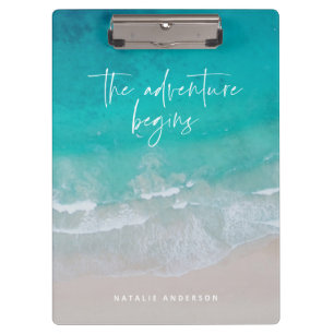 Ozean das Abenteuer beginnt modern bunt Klemmbrett
