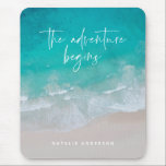Ozean das Abenteuer beginnt modern bunt Mousepad<br><div class="desc">Girly Ocean das Abenteuer beginnt moderne bunte Aufhellung und inspirierend Typografie und Fotografie Design.</div>