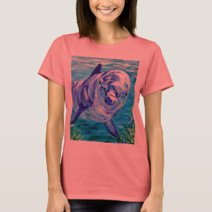 Ozean-Delphine, die Delphin-Unterwasserbild malen T-Shirt