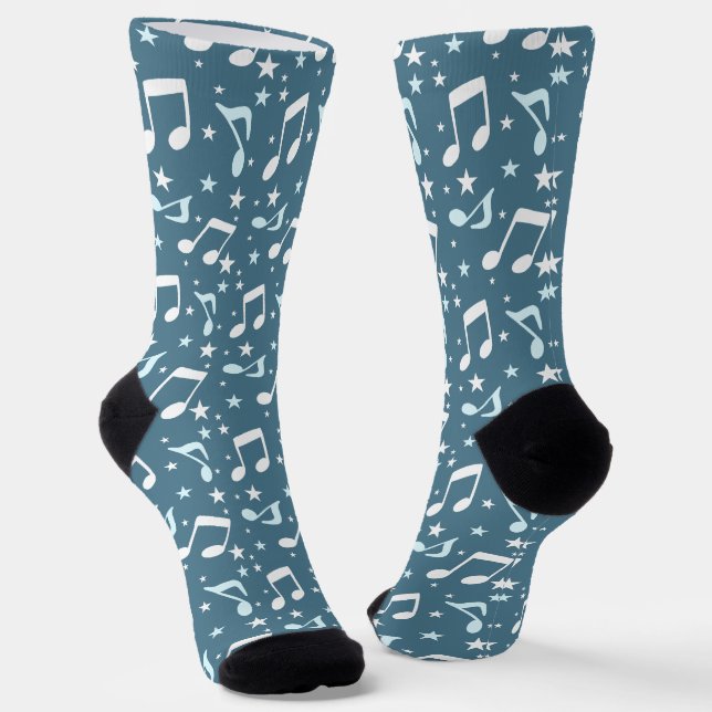 Ozean der gemusterten Musik Socken (Gewinkelt)