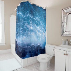 Ozean - Dunkle blaue Waves Duschvorhang