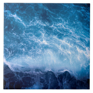 Ozean - Dunkle blaue Waves Fliese