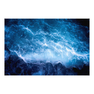 Ozean - Dunkle blaue Waves Fotodruck