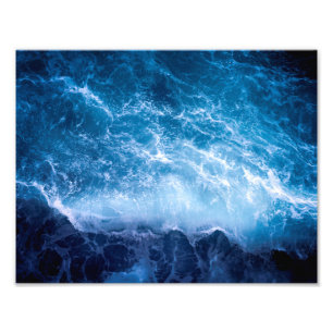 Ozean - Dunkle blaue Waves Fotodruck