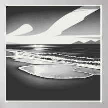 Ozean Einsamkeit Schwarz und Weiß