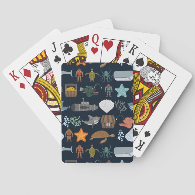 Ozean-Einwohner-Muster 1 Spielkarten (Rückseite)