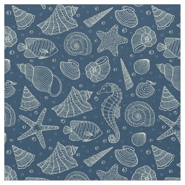 Ozean-Einwohner-Muster 2 Stoff (Nahaufnahme)