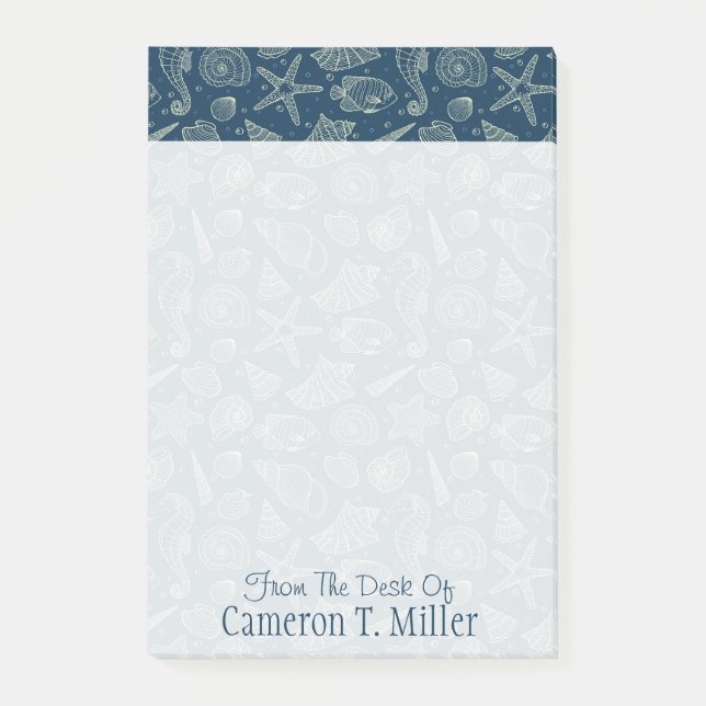 Ozean-Einwohner-Muster | addieren Ihren Namen Post-it Klebezettel (Vorderseite)