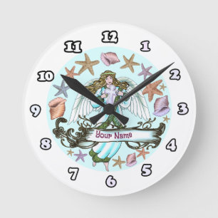 Ozean Engel Runde Wanduhr