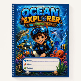 Ozean-Explorer-Kinder-Meeresleben-Notizbuch Notizbuch
