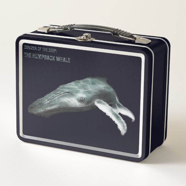 Ozean-Explorer-Lunchbox – Der Buckelwal Metall Brotdose (Vorderseite)