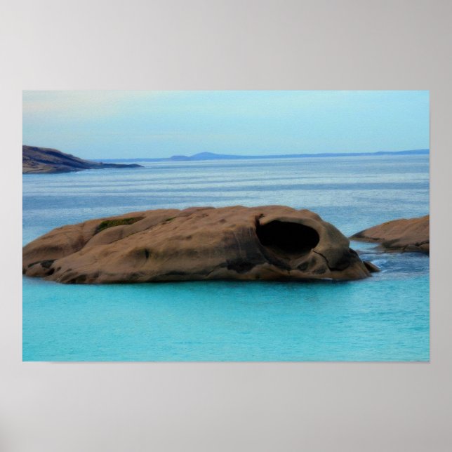 Ozean-Fels-Landschaft Poster (Vorne)