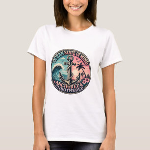 Ozean Gemütszustand Anker Vintage Sonnenuntergang T-Shirt