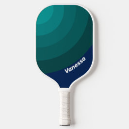 Ozean Gezeiten Kreis Streifen mit Namen Pickleball Schläger