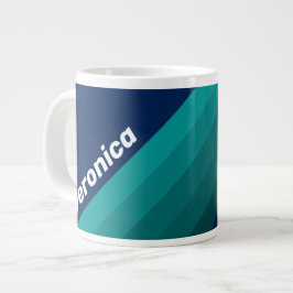 Ozean Gezeiten Streifen mit Namen Jumbo-Tasse