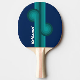 Ozean-Gezeiten-Streifen-Schleife mit Namen Tischtennis Schläger