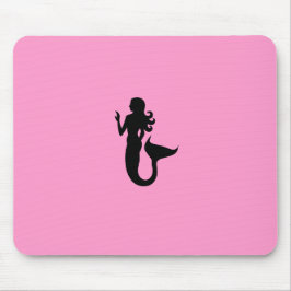 Ozean Glow_Black-on-Pink Meerjungfrau Mousepad