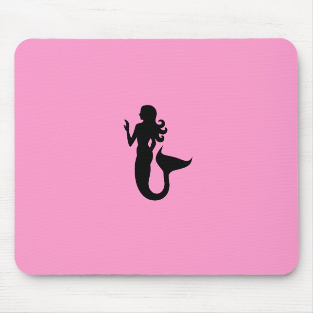 Ozean Glow_Black-on-Pink Meerjungfrau Mousepad (Vorne)