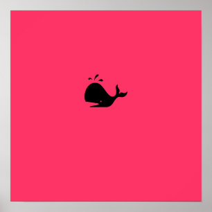 Ozean Glow_black-on-red Wal Poster