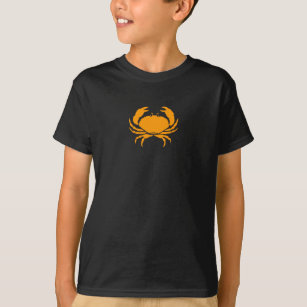 Ozean Glow_Orange auf schwarzer Krabbe T-Shirt