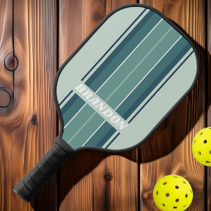 Ozean Grün Nostalgische Brettstreifen mit Namen Pickleball Schläger
