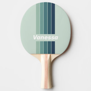 Ozean Grün Nostalgische Pin Streifen mit Namen Tischtennis Schläger