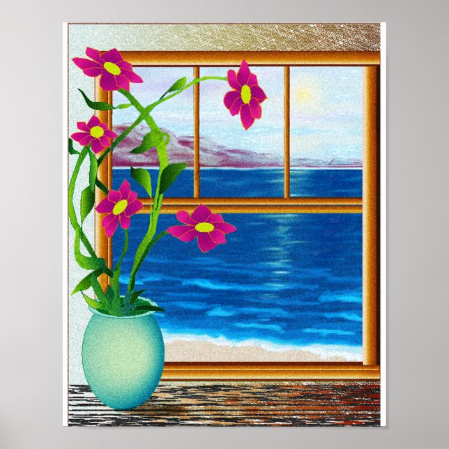Ozean in meinem Fenster Poster (Vorne)