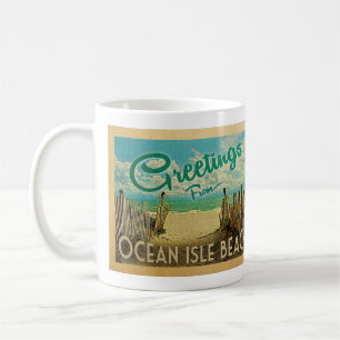 Ozean-Insel-Strand-Vintage Reise Kaffeetasse